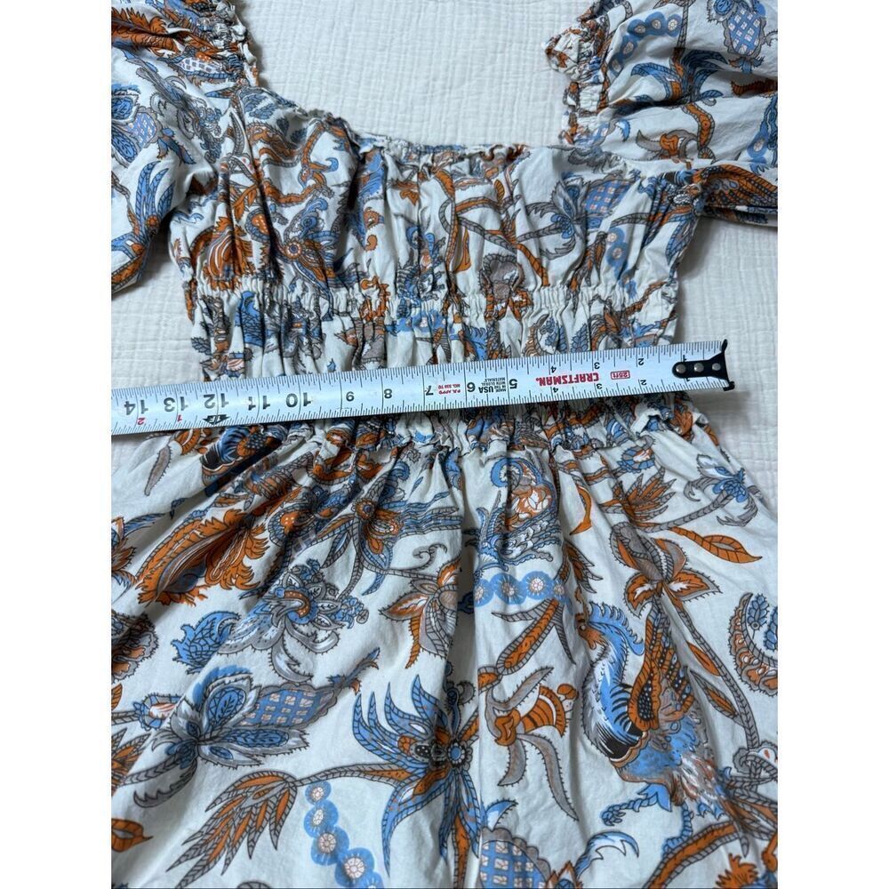 House of Harlow 1960 Bohemian Paisley Puff‑Sleeve Dress – Size M – Cream Base w/ - Picture 5 of 8